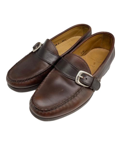 POLO RALPH LAUREN（ポロ・ラルフローレン）POLO RALPH LAUREN (ポロ・ラルフローレン) シングルモンクストラップローファー ブラウン サイズ:6 1/2の古着・服飾アイテム