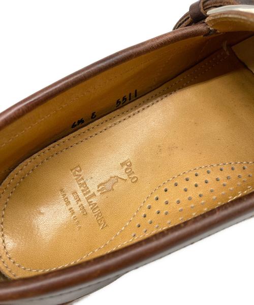 POLO RALPH LAUREN（ポロ・ラルフローレン）POLO RALPH LAUREN (ポロ・ラルフローレン) シングルモンクストラップローファー ブラウン サイズ:6 1/2の古着・服飾アイテム