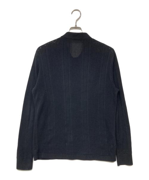 FRED PERRY（フレッドペリー）FRED PERRY (フレッドペリー) POINTELLE PANEL LS KNIT SHIRT クルーネックニット セーター ブラック サイズ:Mの古着・服飾アイテム
