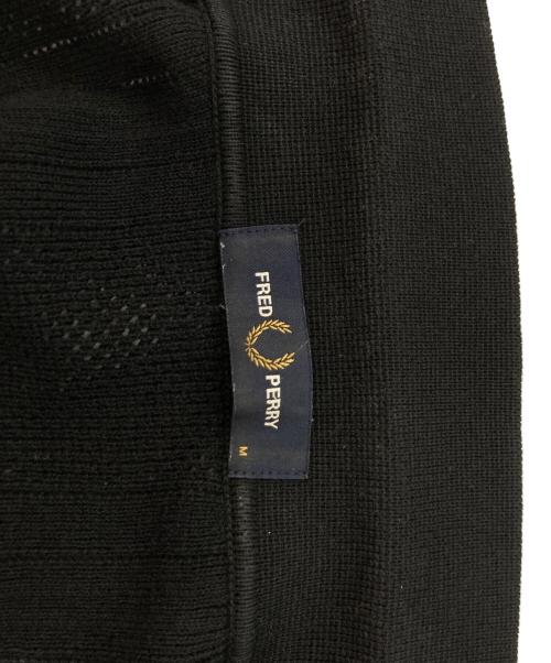 FRED PERRY（フレッドペリー）FRED PERRY (フレッドペリー) POINTELLE PANEL LS KNIT SHIRT クルーネックニット セーター ブラック サイズ:Mの古着・服飾アイテム