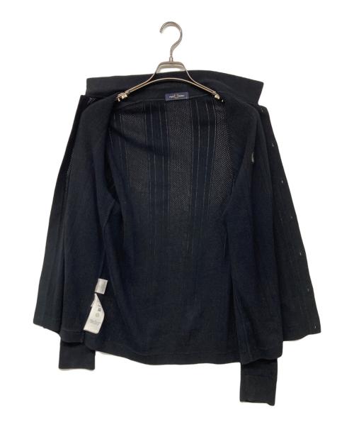 FRED PERRY（フレッドペリー）FRED PERRY (フレッドペリー) POINTELLE PANEL LS KNIT SHIRT クルーネックニット セーター ブラック サイズ:Mの古着・服飾アイテム