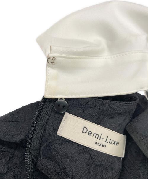 Demi-Luxe Beams（デミルクス ビームス）Demi-Luxe Beams (デミルクス ビームス) フクレ織りジャカード アタッチドカラー ブラウス ブラック サイズ:36の古着・服飾アイテム