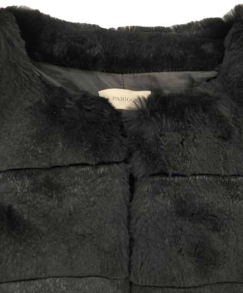 parigot（パリゴ）parigot (パリゴ) ラビットノーカラーファージャケット ブラック サイズ:記載なしの古着・服飾アイテム