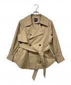 PLSTプラステ）の古着「リラクシーショートトレンチコート」｜ベージュ