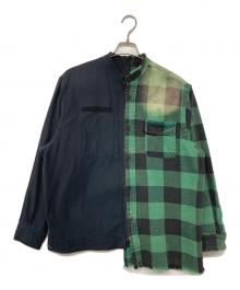 etsinta（エシンタ）の古着「リメイクZIPミリタリージャケット」｜ブラック×グリーン