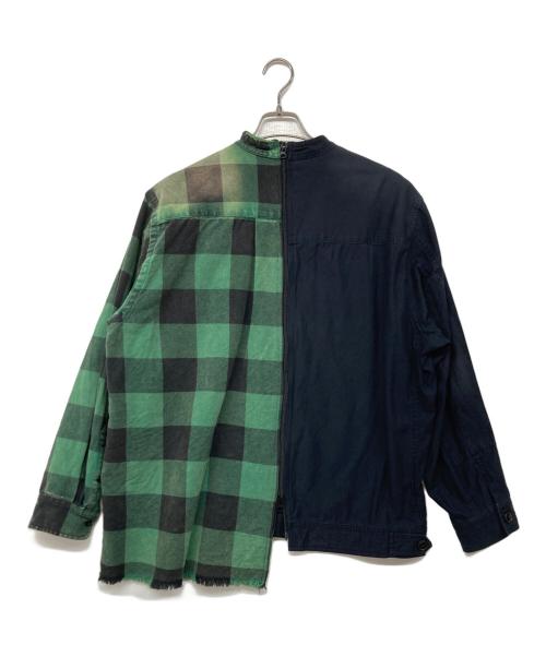 etsinta（エシンタ）etsinta (エシンタ) リメイクZIPミリタリージャケット ブラック×グリーン サイズ:ONEの古着・服飾アイテム