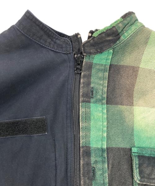 etsinta（エシンタ）etsinta (エシンタ) リメイクZIPミリタリージャケット ブラック×グリーン サイズ:ONEの古着・服飾アイテム
