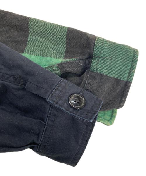 etsinta（エシンタ）etsinta (エシンタ) リメイクZIPミリタリージャケット ブラック×グリーン サイズ:ONEの古着・服飾アイテム