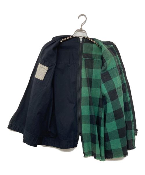 etsinta（エシンタ）etsinta (エシンタ) リメイクZIPミリタリージャケット ブラック×グリーン サイズ:ONEの古着・服飾アイテム