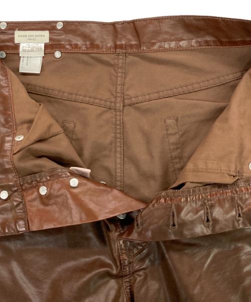 DRIES VAN NOTEN（ドリスヴァンノッテン）DRIES VAN NOTEN (ドリスヴァンノッテン) ポリウレタンコーティングパンツ ブラウン サイズ:W29の古着・服飾アイテム
