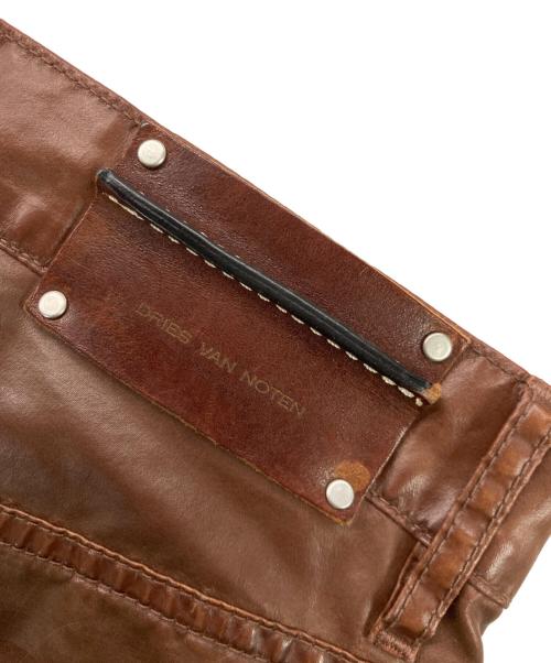 DRIES VAN NOTEN（ドリスヴァンノッテン）DRIES VAN NOTEN (ドリスヴァンノッテン) ポリウレタンコーティングパンツ ブラウン サイズ:W29の古着・服飾アイテム