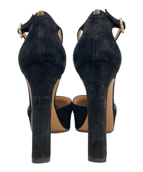 VALENTINO（ヴァレンティノ）VALENTINO (ヴァレンティノ) バックスタッズヒールパンプス ブラック サイズ:36の古着・服飾アイテム