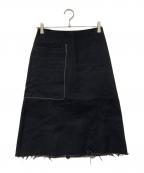 Maison Margielaメゾンマルジェラ）の古着「ステッチデザインカットオフスカート」｜ブラック