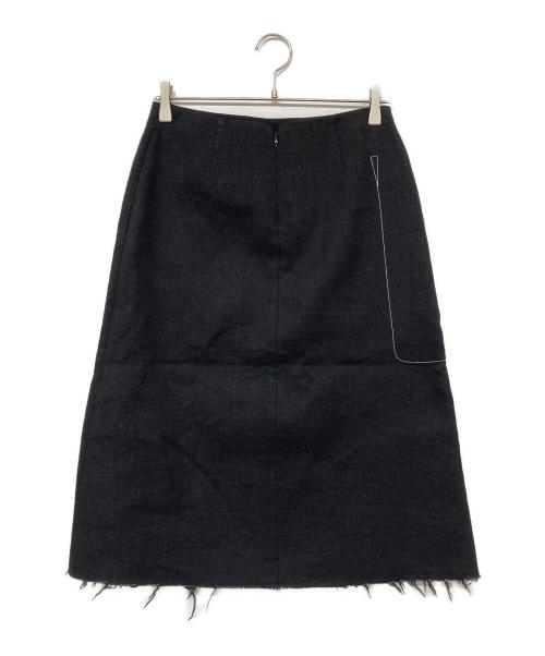 Maison Margiela（メゾンマルジェラ）Maison Margiela (メゾンマルジェラ) ステッチデザインカットオフスカート ブラック サイズ:38の古着・服飾アイテム