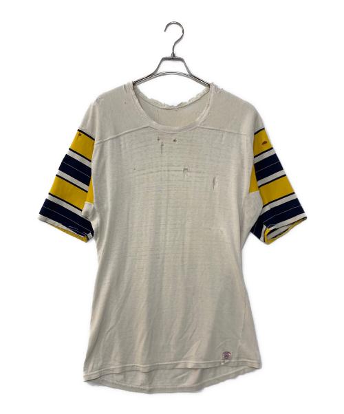 scotty cummins（スコッティカミンズ）scotty cummins (スコッティカミンズ) 50-60`SボロフットボールTEE ホワイト サイズ:Lの古着・服飾アイテム