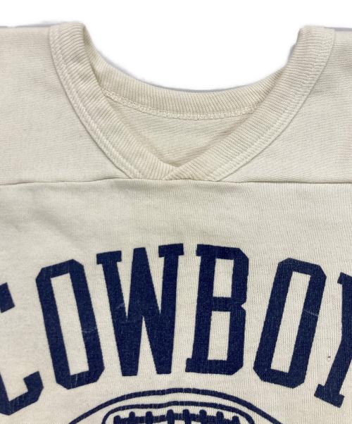 VINTAGE（ヴィンテージ）VINTAGE (ヴィンテージ) COWBOY FOOTBALL プリントフットボールTEE ホワイト サイズ:記載なしの古着・服飾アイテム