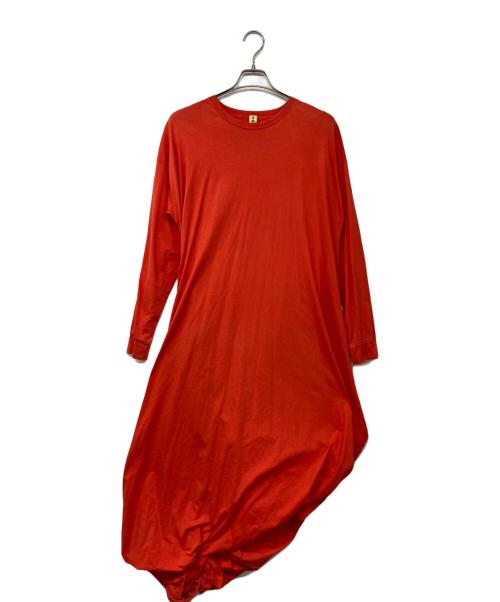 nagonstans（ナゴンスタンス）nagonstans (ナゴンスタンス) アシンメトリー カットソーワンピース オレンジ サイズ:38の古着・服飾アイテム