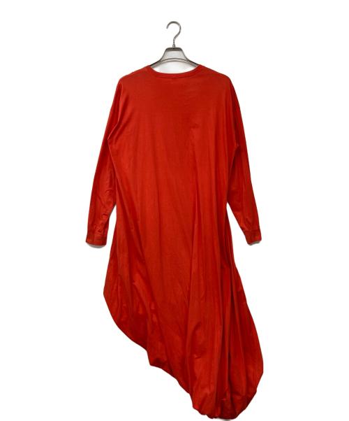 nagonstans（ナゴンスタンス）nagonstans (ナゴンスタンス) アシンメトリー カットソーワンピース オレンジ サイズ:38の古着・服飾アイテム