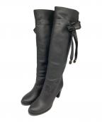 Chloeクロエ）の古着「リボンデザインロングブーツ」｜ブラック