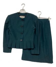 Christian Dior（クリスチャン ディオール）の古着「ノーカラージャケットセットアップ」｜グリーン