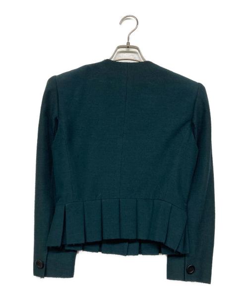 Christian Dior（クリスチャン ディオール）Christian Dior (クリスチャン ディオール) ノーカラージャケットセットアップ グリーン サイズ:7の古着・服飾アイテム