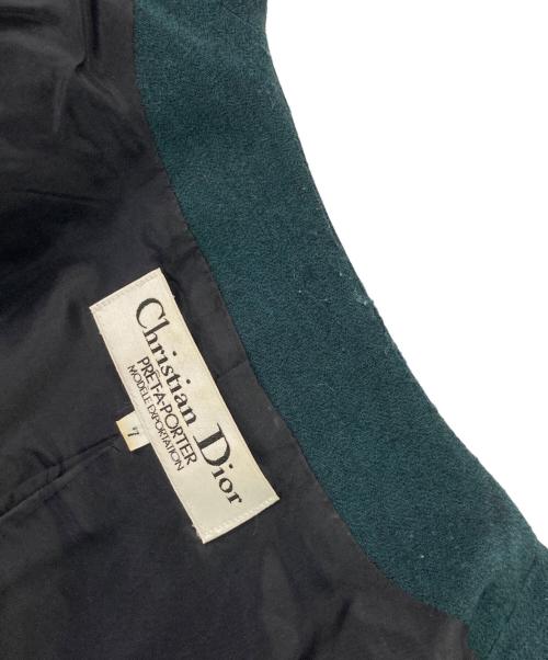Christian Dior（クリスチャン ディオール）Christian Dior (クリスチャン ディオール) ノーカラージャケットセットアップ グリーン サイズ:7の古着・服飾アイテム