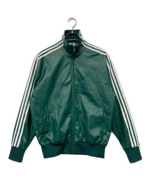 adidas（アディダス）adidas (アディダス) フェイクレザー ファイヤーバード トラックスーツジャケット グリーン サイズ:Lの古着・服飾アイテム