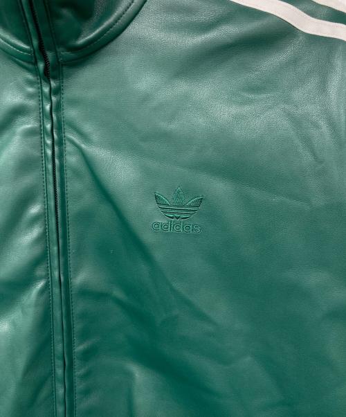 adidas（アディダス）adidas (アディダス) フェイクレザー ファイヤーバード トラックスーツジャケット グリーン サイズ:Lの古着・服飾アイテム