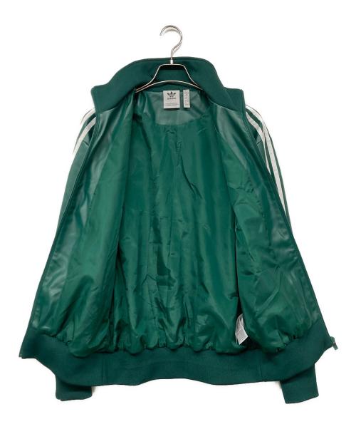 adidas（アディダス）adidas (アディダス) フェイクレザー ファイヤーバード トラックスーツジャケット グリーン サイズ:Lの古着・服飾アイテム