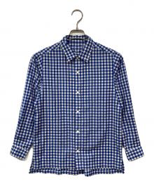山と道（ヤマトミチ）の古着「Merino Shirt / ギンガムチェック スナップ メリノシャツ」｜ブルー×ホワイト