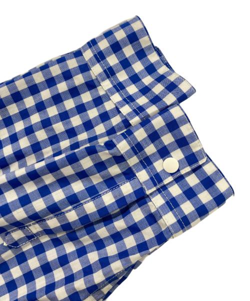 山と道（ヤマトミチ）山と道 (ヤマトミチ) Merino Shirt / ギンガムチェック スナップ メリノシャツ ブルー×ホワイト サイズ:XSの古着・服飾アイテム