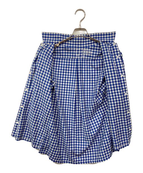 山と道（ヤマトミチ）山と道 (ヤマトミチ) Merino Shirt / ギンガムチェック スナップ メリノシャツ ブルー×ホワイト サイズ:XSの古着・服飾アイテム