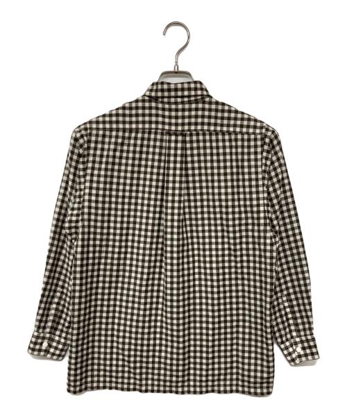 山と道（ヤマトミチ）山と道 (ヤマトミチ) Merino Shirt / ギンガムチェック スナップ メリノシャツ ホワイト×ブラウン サイズ:XSの古着・服飾アイテム