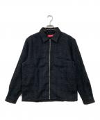 SUPREMEシュプリーム）の古着「Boucle Zip Up Shirt/ブークレ ジップアップ シャツ」｜ブラック