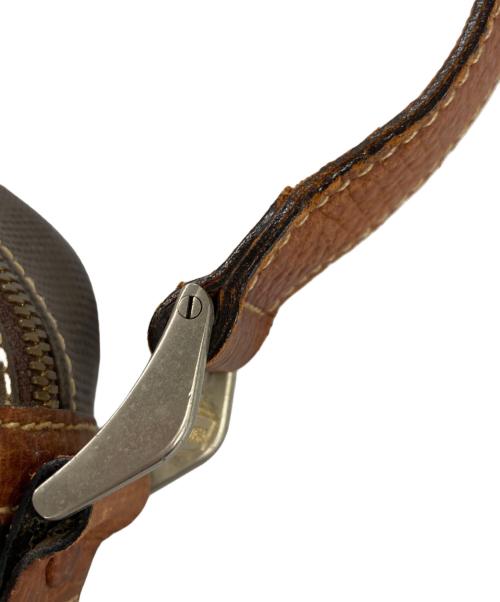 LOEWE（ロエベ）LOEWE (ロエベ)  OLD LOEWE アナグラム レザー ショルダーバッグ ブラウンの古着・服飾アイテム