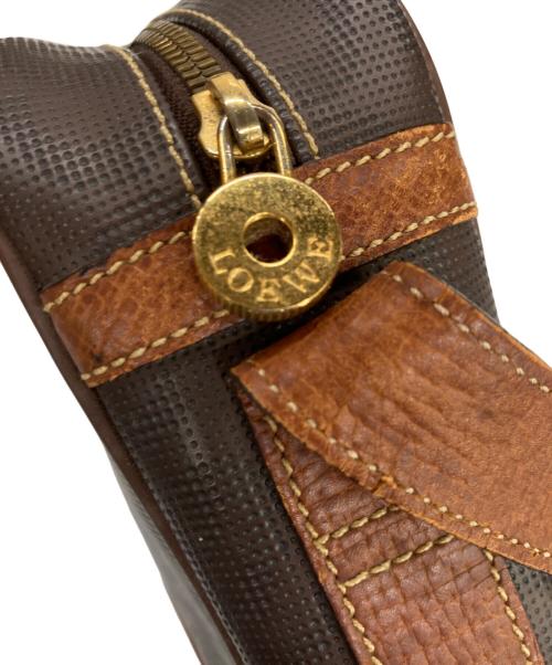 LOEWE（ロエベ）LOEWE (ロエベ)  OLD LOEWE アナグラム レザー ショルダーバッグ ブラウンの古着・服飾アイテム