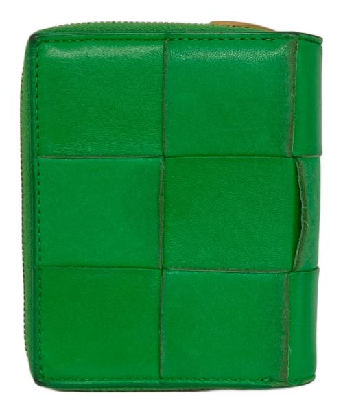 BOTTEGA VENETA（ボッテガベネタ）BOTTEGA VENETA (ボッテガベネタ) Cassette Intrecciato Compact Wallet/カセットイントレチャートコンパクトウォレット グリーンの古着・服飾アイテム