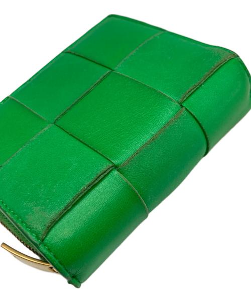 BOTTEGA VENETA（ボッテガベネタ）BOTTEGA VENETA (ボッテガベネタ) Cassette Intrecciato Compact Wallet/カセットイントレチャートコンパクトウォレット グリーンの古着・服飾アイテム