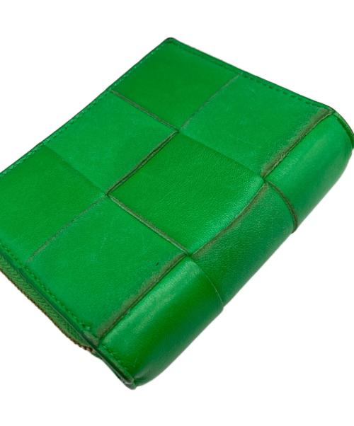BOTTEGA VENETA（ボッテガベネタ）BOTTEGA VENETA (ボッテガベネタ) Cassette Intrecciato Compact Wallet/カセットイントレチャートコンパクトウォレット グリーンの古着・服飾アイテム