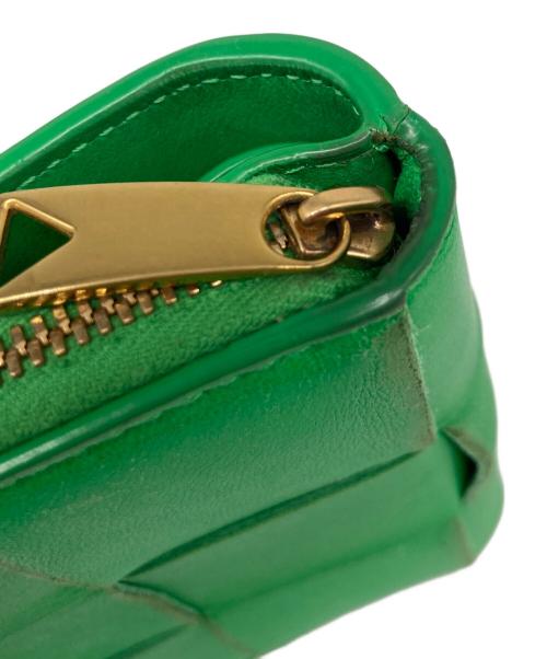 BOTTEGA VENETA（ボッテガベネタ）BOTTEGA VENETA (ボッテガベネタ) Cassette Intrecciato Compact Wallet/カセットイントレチャートコンパクトウォレット グリーンの古着・服飾アイテム