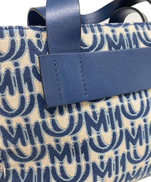MIU MIU（ミュウミュウ）MIU MIU (ミュウミュウ) MIU EVERYWHERE / ミュウ エヴリウェア トートバッグ ブルー  ベージュ×ブルーの古着・服飾アイテム