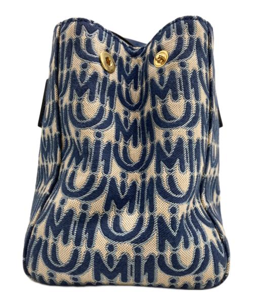 MIU MIU（ミュウミュウ）MIU MIU (ミュウミュウ) MIU EVERYWHERE / ミュウ エヴリウェア トートバッグ ブルー  ベージュ×ブルーの古着・服飾アイテム