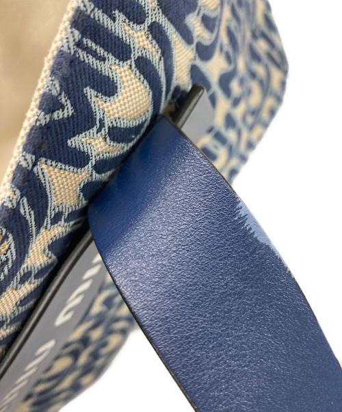 MIU MIU（ミュウミュウ）MIU MIU (ミュウミュウ) MIU EVERYWHERE / ミュウ エヴリウェア トートバッグ ブルー  ベージュ×ブルーの古着・服飾アイテム