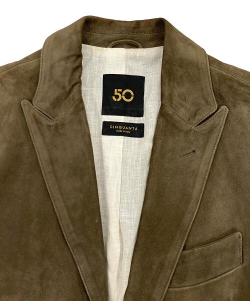Cinquanta（チンクワンタ）Cinquanta (チンクワンタ) ゴートスウェードテーラードジャケット ブラウン サイズ:44の古着・服飾アイテム