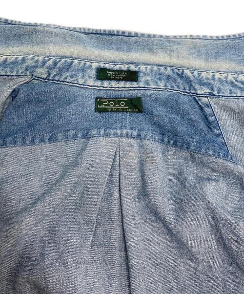 POLO RALPH LAUREN（ポロ・ラルフローレン）POLO RALPH LAUREN (ポロ・ラルフローレン) 80`Sボタンダウンデニムシャツ インディゴ サイズ:Lの古着・服飾アイテム