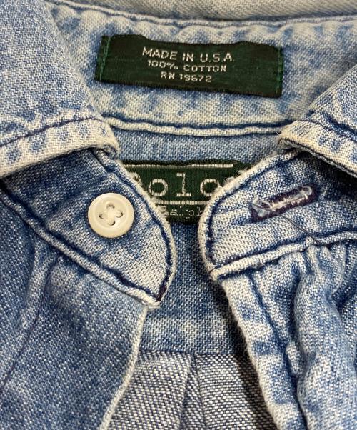 POLO RALPH LAUREN（ポロ・ラルフローレン）POLO RALPH LAUREN (ポロ・ラルフローレン) 80`Sボタンダウンデニムシャツ インディゴ サイズ:Lの古着・服飾アイテム
