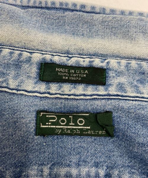 POLO RALPH LAUREN（ポロ・ラルフローレン）POLO RALPH LAUREN (ポロ・ラルフローレン) 80`Sボタンダウンデニムシャツ インディゴ サイズ:Lの古着・服飾アイテム