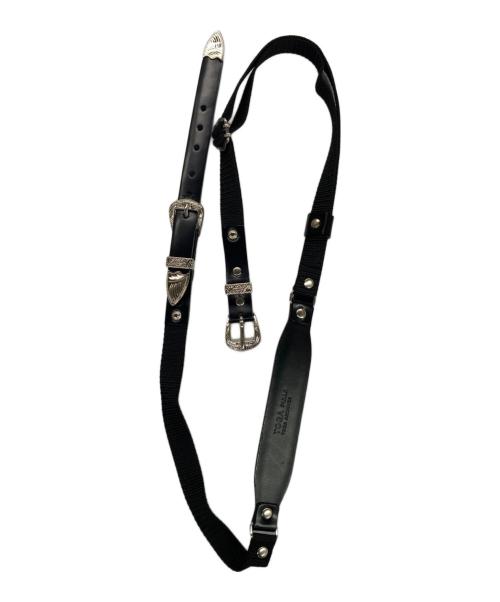 TOGA PULLA（トーガ プルラ）TOGA PULLA (トーガ プルラ) Leather nylon tape belt / レザー ナイロン テープベルト ブラックの古着・服飾アイテム