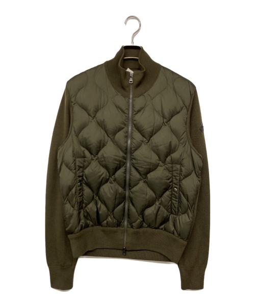 MONCLER（モンクレール）MONCLER (モンクレール) MAGLIONE / マッリオーネ ニット切替キルティングダウンジャケット カーキ サイズ:Lの古着・服飾アイテム