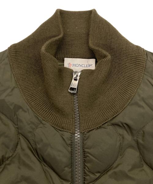 MONCLER（モンクレール）MONCLER (モンクレール) MAGLIONE / マッリオーネ ニット切替キルティングダウンジャケット カーキ サイズ:Lの古着・服飾アイテム